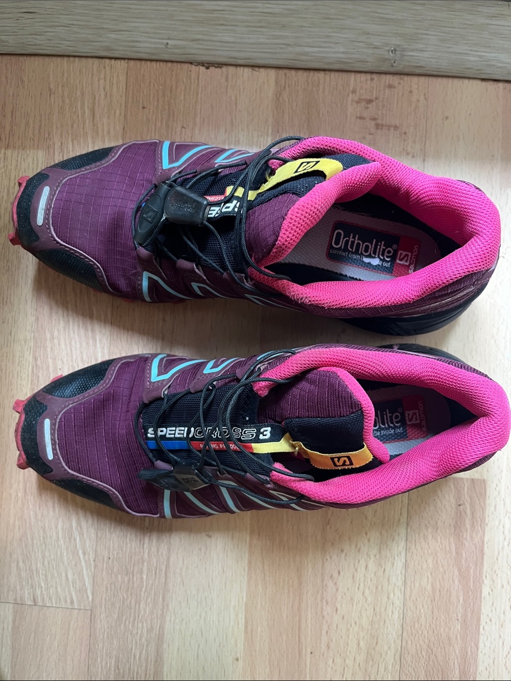 Salomon Women’s Trail Running Shoes - Burgundy with Pink Accents - Picture 6 of 6